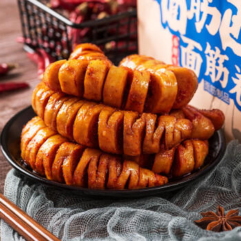 三只松鼠面筋卷香辣味120g/袋 辣条素食烤面筋豆干休闲零食网红小吃 商品图3