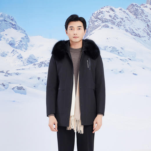 半身缘男装 冬季简约休闲保暖羽绒尼克服244312M05212613 商品图0