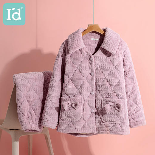 【三层夹棉加厚保暖】秋冬女士加绒加厚家居服套装 商品图1