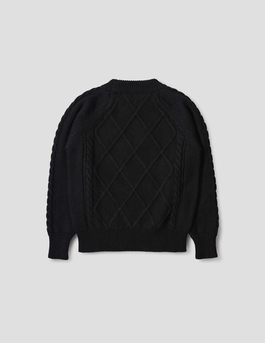 Margaret Howell  男士黑色绞花渔夫毛衣 商品图4