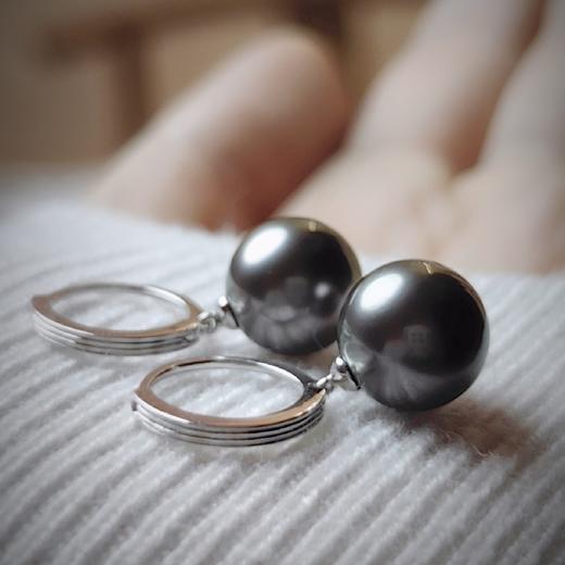 18k镶嵌大溪地黑珍珠耳环 商品图4