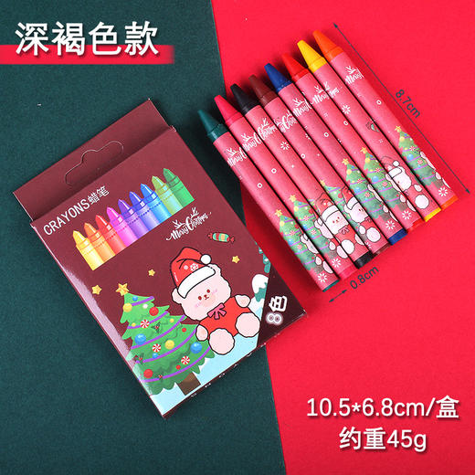 圣诞节【卡通圣诞8色蜡笔套装】小学生填色涂鸦美术画笔 儿童绘画套装 圣诞节礼物 商品图6