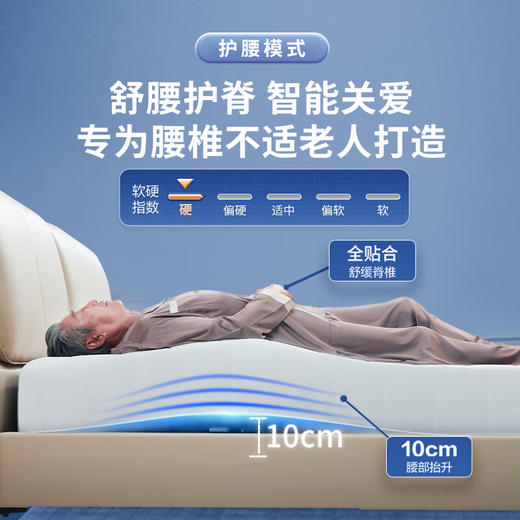 海享睡M3舒腰深睡智能床加硬护脊一键入眠按摩护腰 PB003真皮软床+舒腰床架+绵床垫 1.8米 商品图3