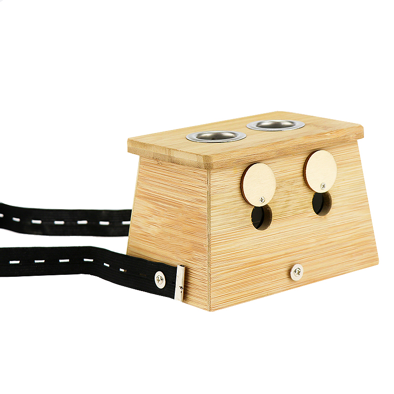 【双孔竹盒】2孔艾灸盒 适用于直径1.8Cm的艾条  建议配推送器使用（绑带在竹盒内）