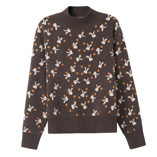 CC 29925半高领打底衫内搭洋气提花针织衫 商品图4