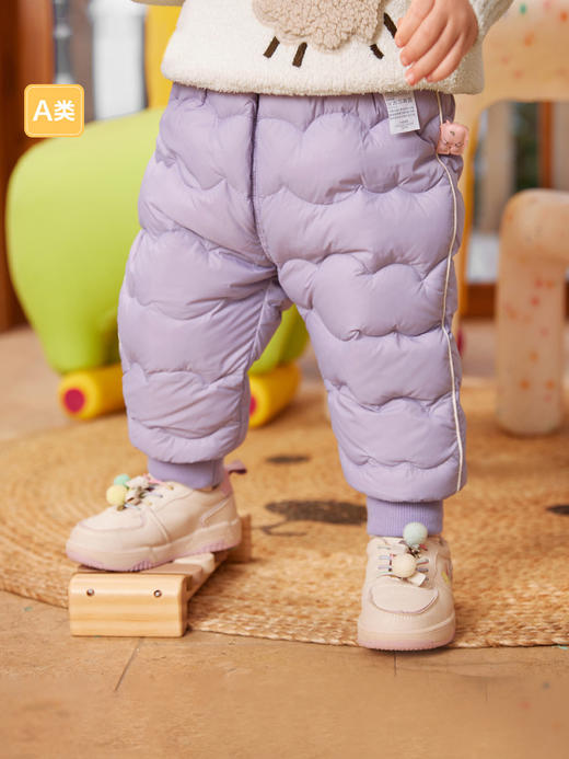 【A类优选面料，健康舒适！】婴幼儿童羽绒裤男童长裤女童裤子，新款保暖高腰护肚加厚白鸭绒，经过加厚处理，有效抵御寒冷天气对宝宝的侵袭-QQ 商品图1