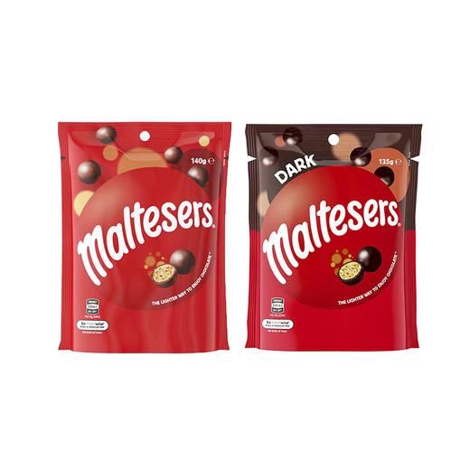 澳洲麦提莎麦芽脆心牛奶巧克力球140g/麦芽脆心黑巧克力球135g 融于口甜于心童年回忆 042766/042098 商品图0