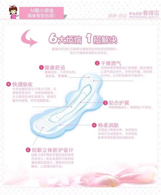 B1F【化洗】阳光之秀夜用卫生巾  规格：10片（290mm） 商品图1