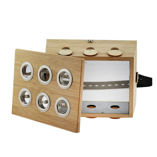 【6孔竹制艾灸盒】适用于直径1.8Cm的艾条 建议搭配送艾器使用 （绑带在竹盒内） 商品图2