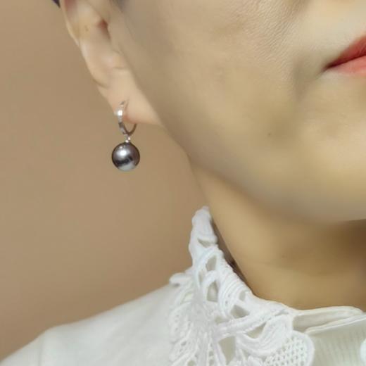 18k镶嵌大溪地黑珍珠耳环 商品图5