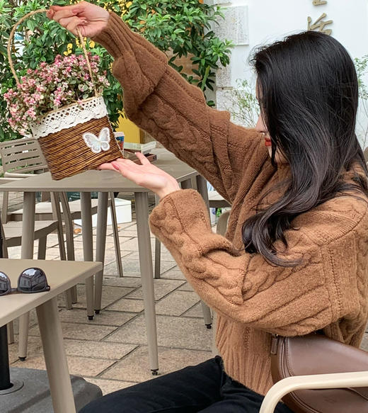 【百图lulu定制】【初恋毛衣】软糯 粗针 立体绞花 毛衣 商品图1