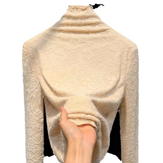 高领加绒打底衫，新款钩花镂空蕾丝衫保暖内搭减龄木耳边上衣XY-DY332231 商品图4