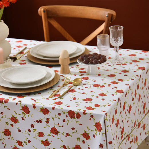 玫瑰之约桌布客厅电视柜布艺餐桌布 商品图1
