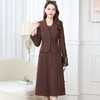加绒假两件连衣裙，时尚木耳边拼结中长裙气质优雅提花裙QYM-KED-H1536-Y 商品缩略图1