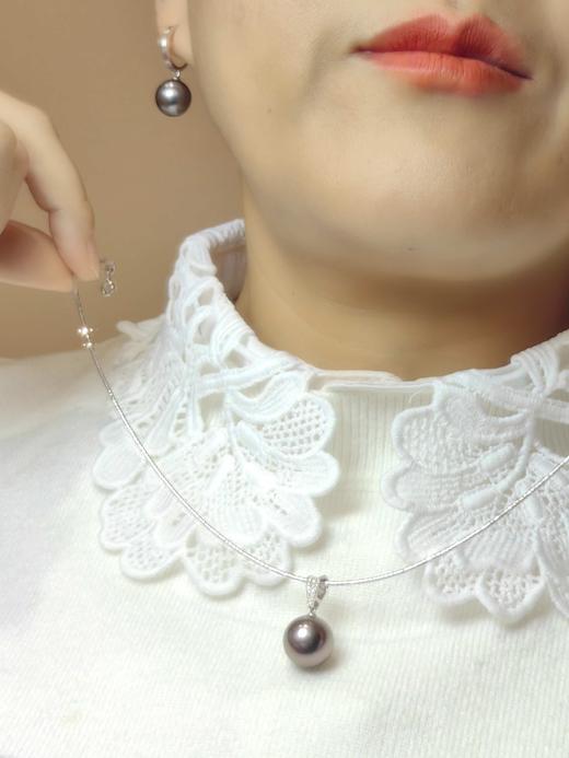 18k镶嵌大溪地黑珍珠耳环 商品图6