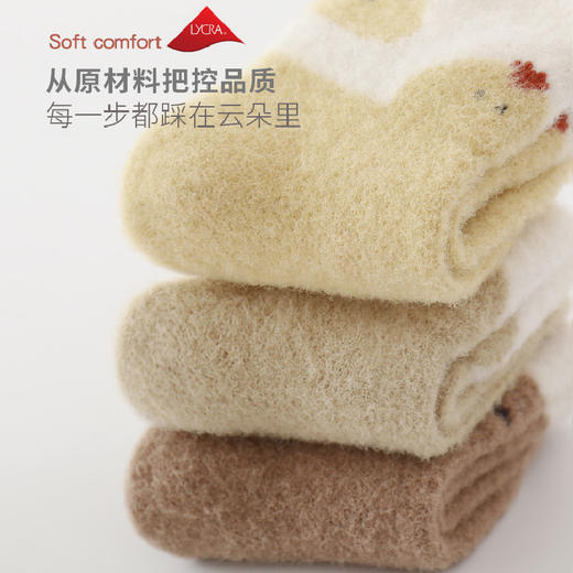 【新生儿毛绒袜5双】冬季新品0~5岁新生儿宝宝袜子加厚加绒 保暖婴儿袜子可爱卡通地板袜 商品图3