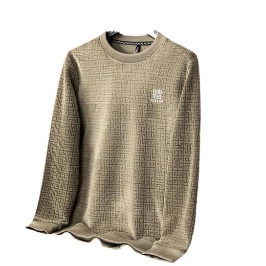 加绒加厚针织衫男士秋冬季新款简约百搭潮流打底衫毛衣男 商品图4