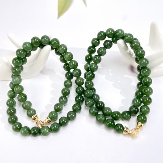 玉美人菲菲-K40679-S925碧玉圆珠约10mm项链 商品图0