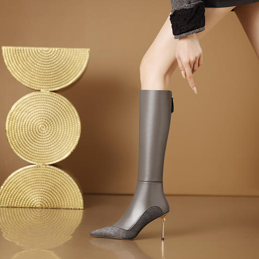 冬季新款，时尚胎牛毛拼接时尚靴CX-W169-09 商品图3