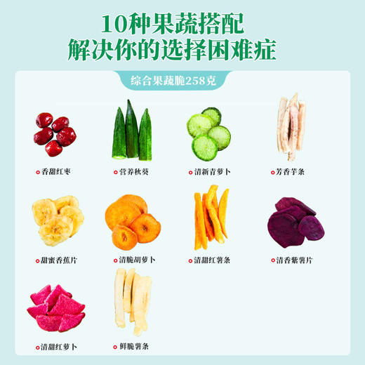 「10种果蔬！混合装」什锦果蔬脆蔬菜干水果干混合装休闲零食 商品图2