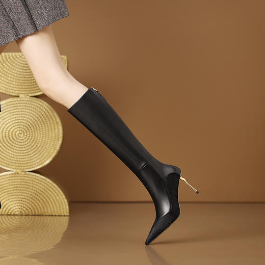 冬季新款，时尚胎牛毛拼接时尚靴CX-W169-09 商品图5