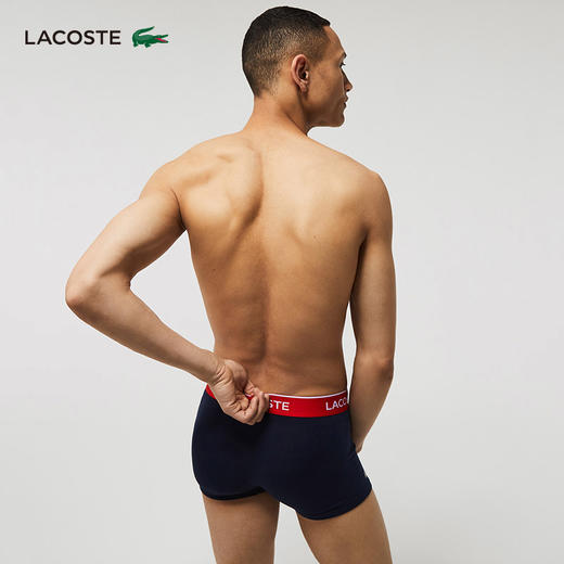 【海南专供价】Lacoste法国鳄鱼男装撞色休闲舒适透气居家3条装内裤男5H3401-10 商品图1