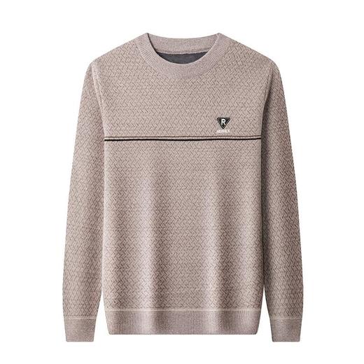 雪貂绒加绒加厚针织衫男士秋冬季新款百搭圆领保暖休闲打底衫毛衣 商品图4