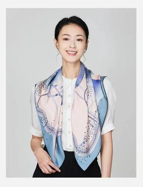 布兰卡双面异色印花方巾