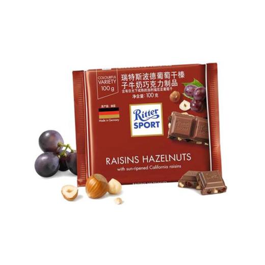瑞特斯波德葡萄干榛子牛奶巧克力100g 商品图0