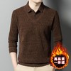 加绒加厚假两件长袖针织衫男士秋冬季新款中老年毛衣 商品缩略图0
