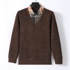 麻将格加绒加厚假两件长袖打底衫男士秋冬季新款毛衣 商品缩略图4