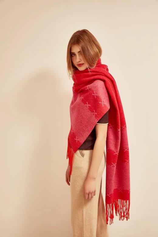 布兰卡羊毛围巾披肩两用长巾 商品图2