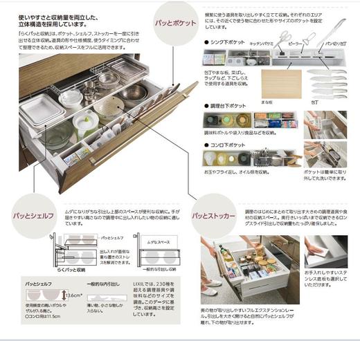 日本进口水槽下柜轻松抽踢脚抽900轻松抽调理台用柜体LIXIL骊住倾斜40° 商品图2