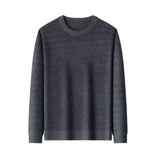 爆款菱形加绒加厚长袖针织打底衫男士秋冬季新款毛衣男 商品图4