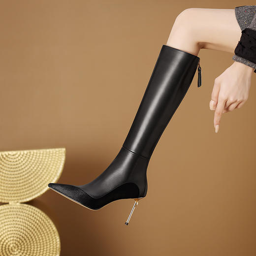 冬季新款，时尚胎牛毛拼接时尚靴CX-W169-09 商品图7