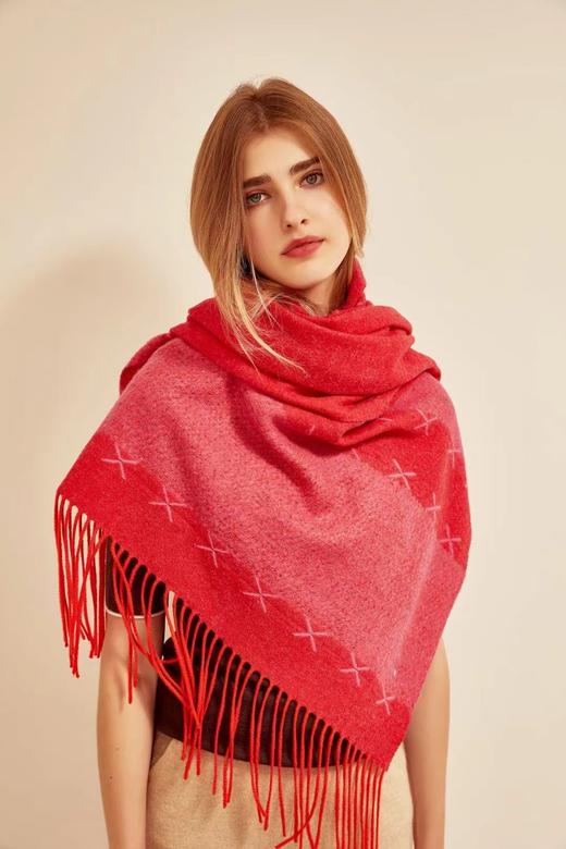 布兰卡羊毛围巾披肩两用长巾 商品图1