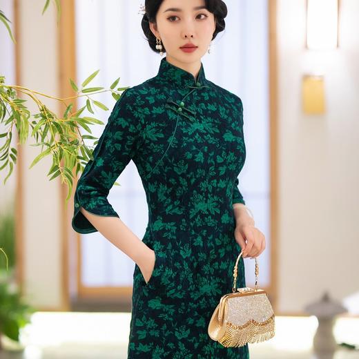 碎花连衣裙长袖女中高贵气质旗袍SYG-713 商品图3