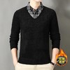 格子加绒加厚假两件长袖打底衫男士秋冬季新款毛衣男 商品缩略图0