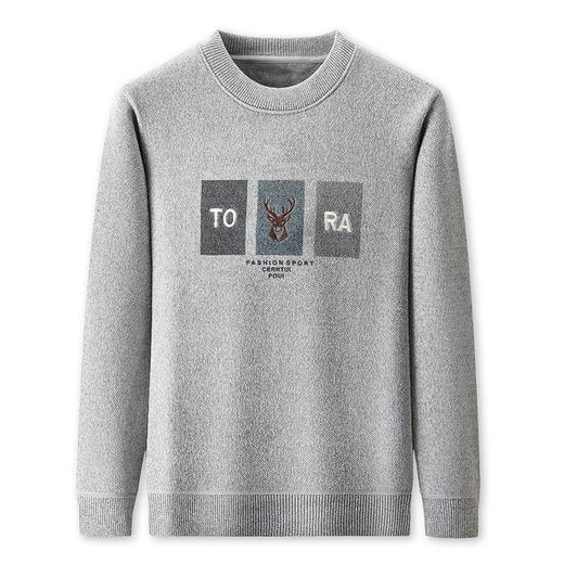 雪貂加绒加厚毛衣男士秋冬季新款潮流百搭休闲保暖打底针织衫上衣 商品图4