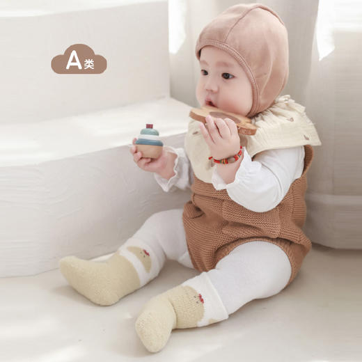 【新生儿毛绒袜5双】冬季新品0~5岁新生儿宝宝袜子加厚加绒 保暖婴儿袜子可爱卡通地板袜 商品图1