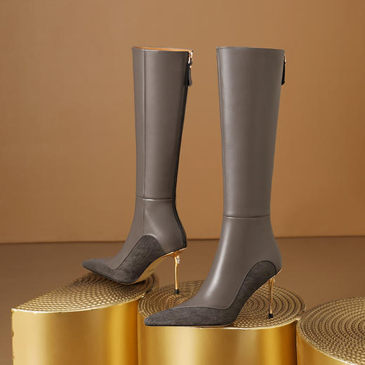 冬季新款，时尚胎牛毛拼接时尚靴CX-W169-09 商品图4