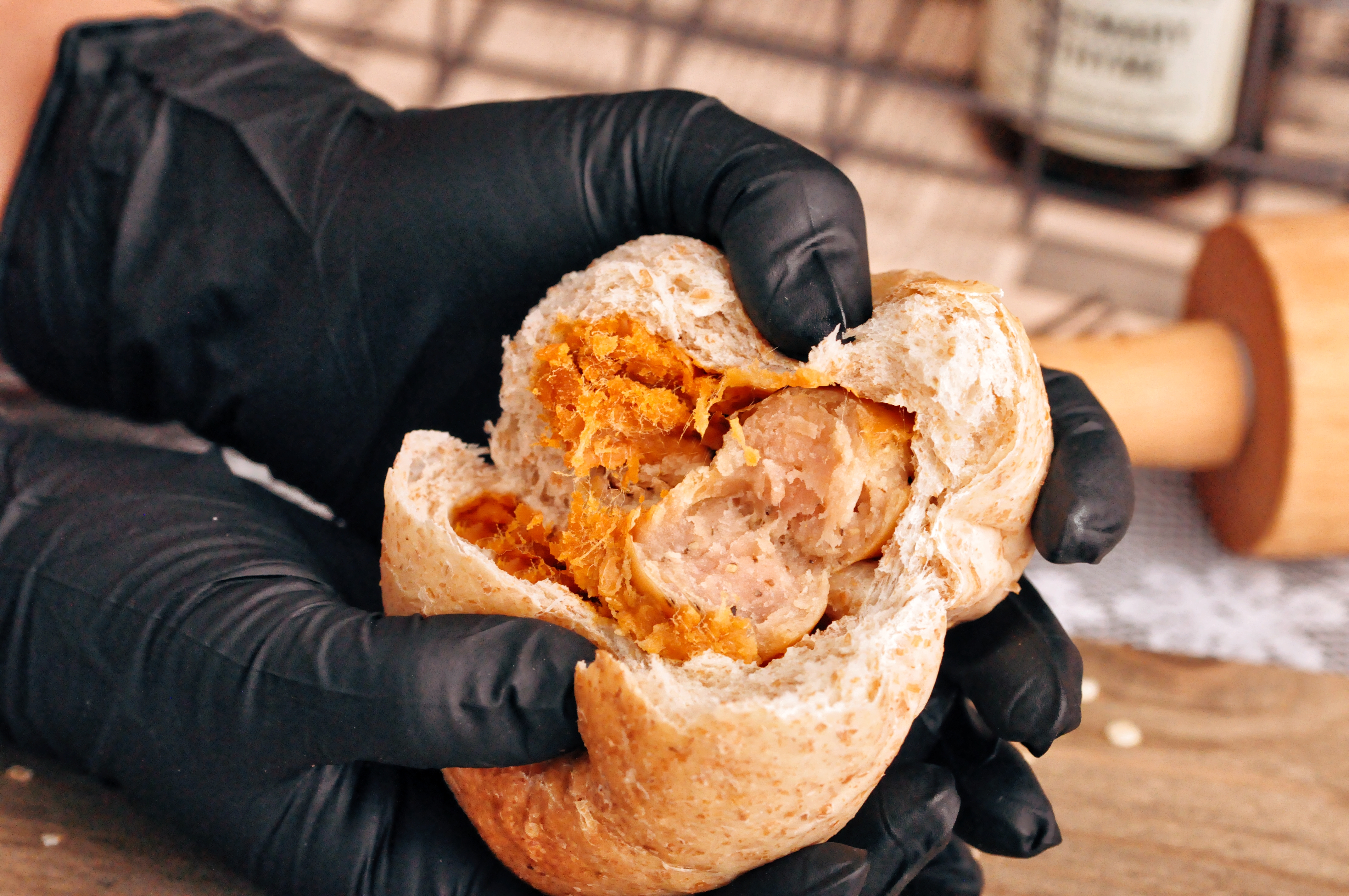 减脂欧包-无糖全麦牛肉松牛肉肠-每日现做减脂餐包014