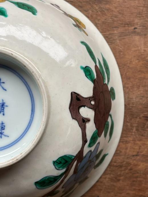 素三彩花蝶紋撇口碗，顺丰包邮 商品图9
