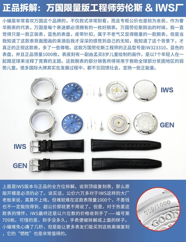 IWC万国劳伦斯IWS厂复刻手表真假对比评测
