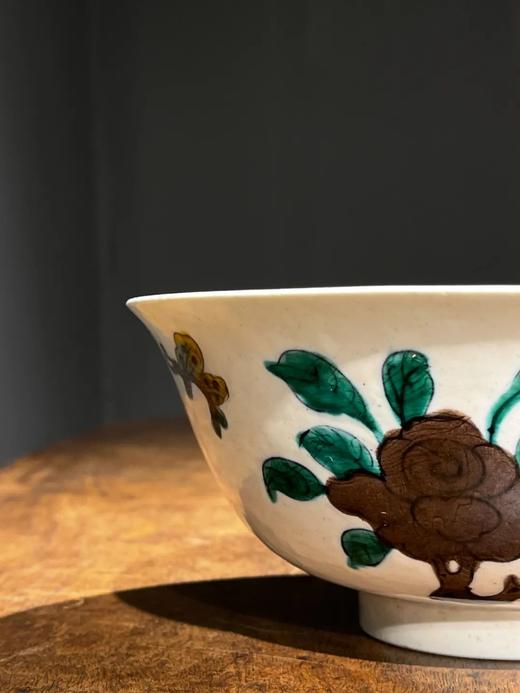素三彩花蝶紋撇口碗，顺丰包邮 商品图4