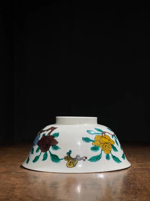 素三彩花蝶紋撇口碗，顺丰包邮 商品图2