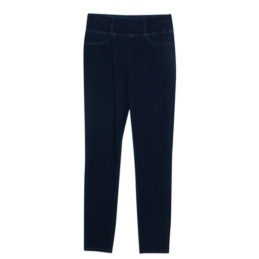 谜底松紧腰紧身铅笔裤女2024春新款复古百搭高腰牛仔裤241MK0010 商品图4