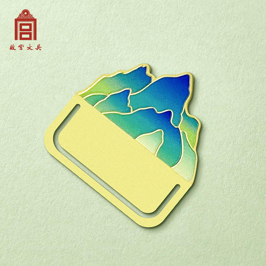 故宫文具 千里江山图文创礼品商务教师学生办公礼盒开学礼物奖品金属书签尺子云上青绿套装 商品图4