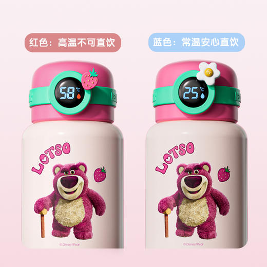 韩国杯具熊（BEDDYBEAR）圈圈智能显温儿童保温杯SUS316不锈钢带吸管三盖两用学生水杯480ML 商品图1