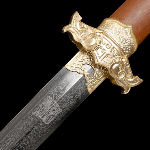 龙门环首剑唐刀剑传统一体刀剑花纹钢汉剑龙泉沈广隆宝剑  未开刃 商品图6